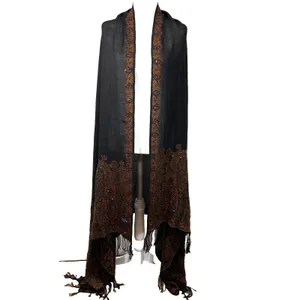 Lg Antique‎ Collectors Club RTM Beaded Shawl Cashmere Silk Blend Global Vintage thumbnail 2
