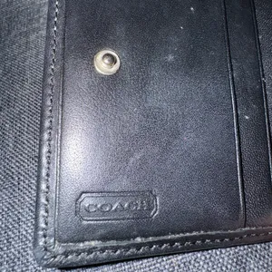 Coach Double Snap Wallet Black Canvas‎ Leather C thumbnail 4