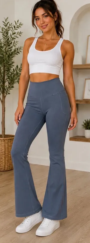Under Armour Slate Blue Boot-Cut High-Waist Flare Leggings thumbnail 1