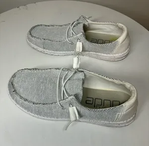 the HEYDUDE Women's Wendy Sox slip-on shoes in stone white 9 Comfy Casual thumbnail 1