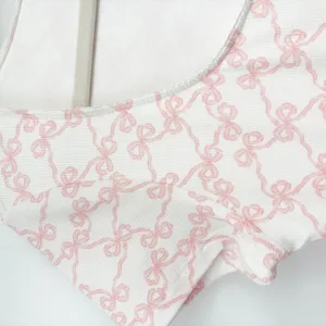 Arden B‎ Womens Pink Bow Print Coquette Y2K Ribbed Bodycon Mini Dress Size L thumbnail 2