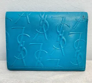 Yves Saint Laurent YSL Vintage Turquoise Compact Bifold Wallet - Preowned thumbnail 2