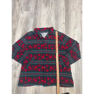 Hanna Andersson Soft‎ Womens XL Tencel Pajama Set Green Red Reindeer Fair Isle thumbnail 10