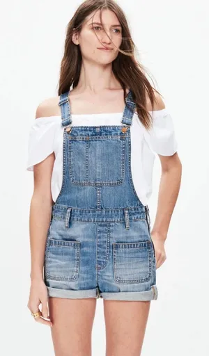Madewell Adirondack Short Overalls in Isley Wash Size XS thumbnail 1
