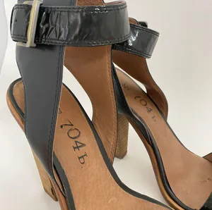 Anthropologie No 704b Almada Black Ankle Strap Patent Leather Size 39.5M Heels thumbnail 3