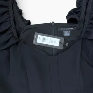French Connection Black Square Neck Mini Dress Size 14 NW thumbnail 5