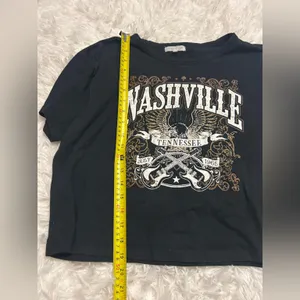 Ultra Flirt black cropped t-shirt tee Nashville Tennessee country music large thumbnail 5
