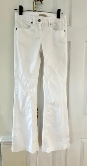Burberry Brit Windsor Bootcut Flare White Y2K Jeans thumbnail 1