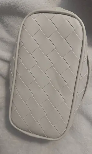 Good Fortune Woven Stationary Bag in Light Beige thumbnail 1