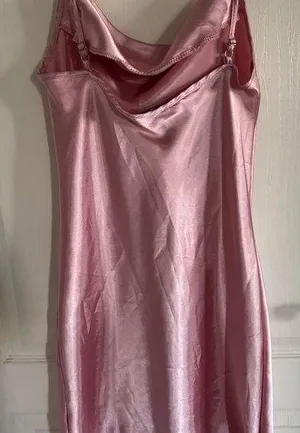 Elegant Pink Satin Dress thumbnail 1