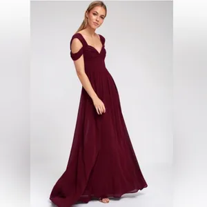 NWOT Lulus Make Me Move Burgundy Maxi Dress thumbnail 3