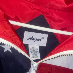 Women's American Flag Windbreaker Red Size L thumbnail 3