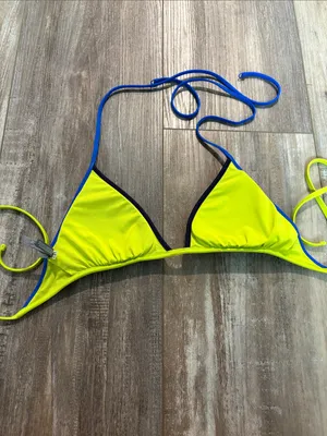 Aerie Blue & Green Triangle Swim Bikini Top Small thumbnail 4