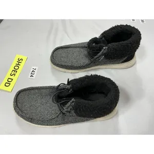 Mens Bruno Marc Slip On Comfort Booties 8.5 Black Faux Fur Cuff thumbnail 3