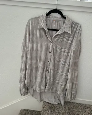 Velvet Button Down Shirt thumbnail 1