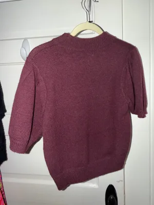 Peach Love California Maroon “TouchDown” short sleeve sweater thumbnail 4