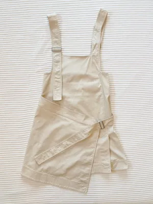 COS Asymmetrical Cream Strap Wrap Pinafore Cotton Dress thumbnail 6