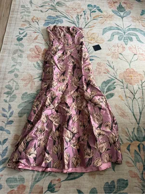 Lulu's Gowning Around Mauve Floral Jacquard Strapless Maxi Dress thumbnail 4