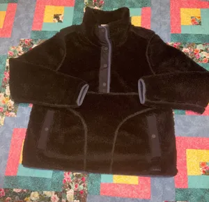 L.L.Bean Sherpa Fleece Sweater Woman’s XL Reg Black Pullover Jacket Outdoor thumbnail 1