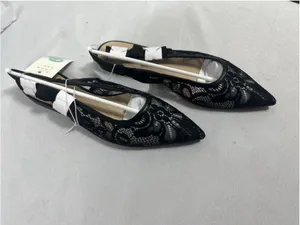 Womans New A New Day London SlingBack Flats 8.5 Black Pointed Toe Lace Fabric thumbnail 2