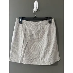 Abercrombie & Fitch Blue White Pinstripe Linen Blend Preppy Mini Skirt‎ S thumbnail 7