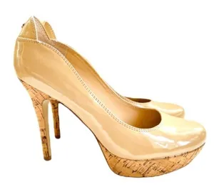 Womens Guess WG Sophy Cork Bottom Patent Leather Pumps Heels - Sz 10 thumbnail 1