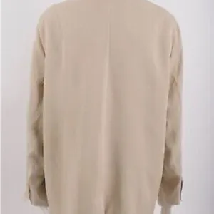 ZARA NEW Women's Size Beige One-Buttoned Long Sleeve Oversized Blazer Jacket Tan thumbnail 14