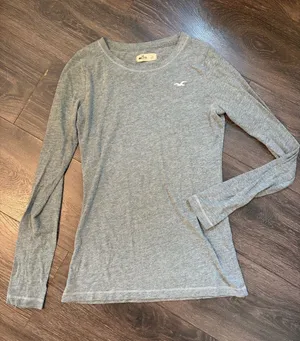 VTG Y2K Hollister Long Sleeve Gray Top BELLA SWAN Prep Sm DEADSTOCK thumbnail 1