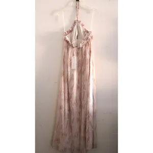 Lush Halter Top Printed Open Back Maxi Dress Ash Mauve Small NEW thumbnail 4
