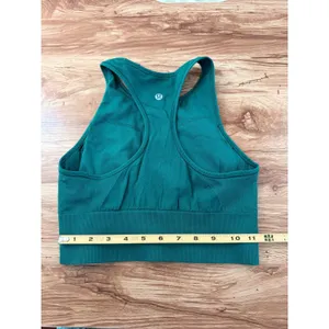 Lululemon Ebb to Train Sports Bra Laguna Green High‎ Neck Size 6 W2BLGS thumbnail 5