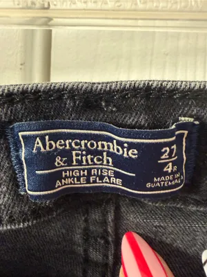 Abercrombie & Fitch Black High-Rise Flare Jeans thumbnail 4