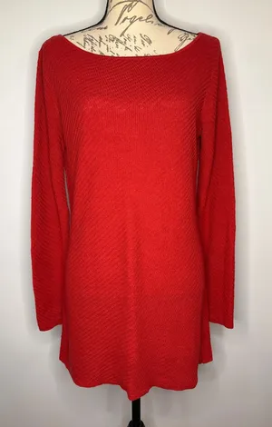 Ralph Lauren black label textured woven linen tunic sweater bateau neckline M thumbnail 1