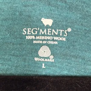 Segments Womens Merino Wool Long Sleeve Base Layer Top Teal Green Heathered L thumbnail 4