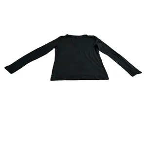 Gap Women's V-Neck Long Sleeve Top Black Cotton Modal Blend Size L GP006391 thumbnail 5