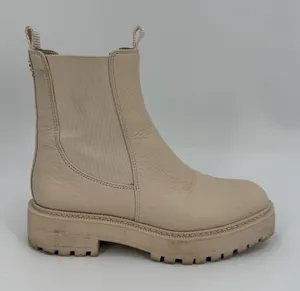 Sam Edelman Boots Women 8.5 M Cream Leather LAGUNA Chelsea Lug Sole Utility READ thumbnail 1