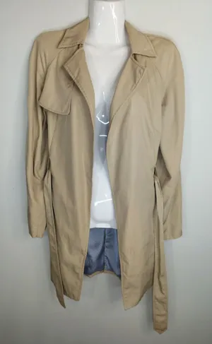 Zara Basic Khaki Trench Coat Women's Medium Neutral‎ Outdoor Gorpcore Minimalist thumbnail 1