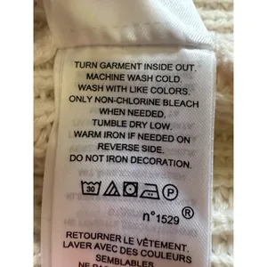 Lauren Ralph Lauren Sweater Womens Size S Ivory Rib Knit Ribbon Sleeve Cotton thumbnail 11