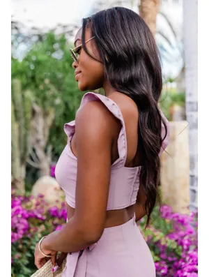 Pink Lily Meant To Be Top Skirt Mauve Set 💜 Small thumbnail 9
