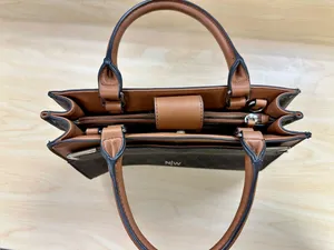 Nine West Black & Brown Signature Top-Handle Satchel thumbnail 4