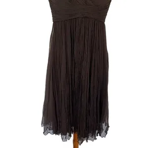 Demi Lune 10‎ Brown 100 Percent Silk Dress Sleeveless NWT Formal Luxe Resort thumbnail 3