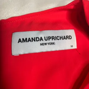 Amanda Uprichard Red Ruched V-Neck Bell Sleeve Mini Dress‎ XS thumbnail 3