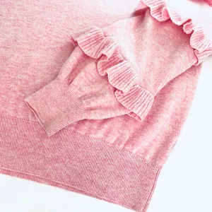 Women’s Pink Ruffle Sweater Size M thumbnail 5