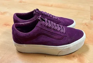 Vans Purple High Top Platform Sneakers thumbnail 3