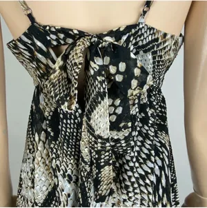 🖤 ZARA Woman Snakeskin Print Mini Dress Tie Back Adjustable Straps Sz XS🖤 thumbnail 9