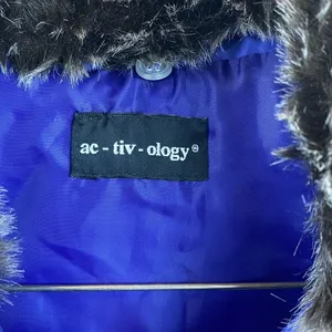 Activology Blue Fur Trim Zip Up Quilted Sleeveless Puffer Vest L thumbnail 5