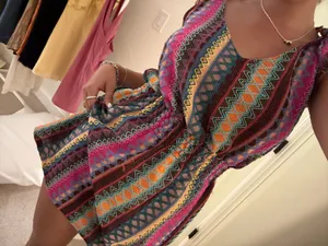 Vintage boho beach coverup mini dress Multiple thumbnail 3