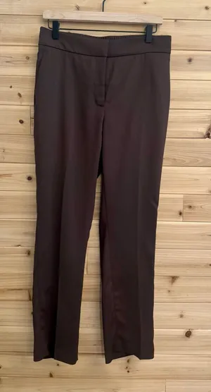 Quince Size 8 Chocolate Brown Mid Rise Straight Leg Dress Pants Office Career thumbnail 1
