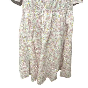 Elodie Pullover Mini Dress Floral Print Puff Sleeve Low Back Pink Size XL NWOT thumbnail 3