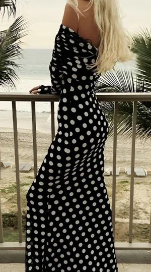 Polka Dot Dress Black thumbnail 3