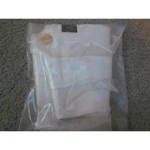Alex‎ Evenings Ruffle Front Blouse Large White Sheer Organza Floral Jacquard thumbnail 8